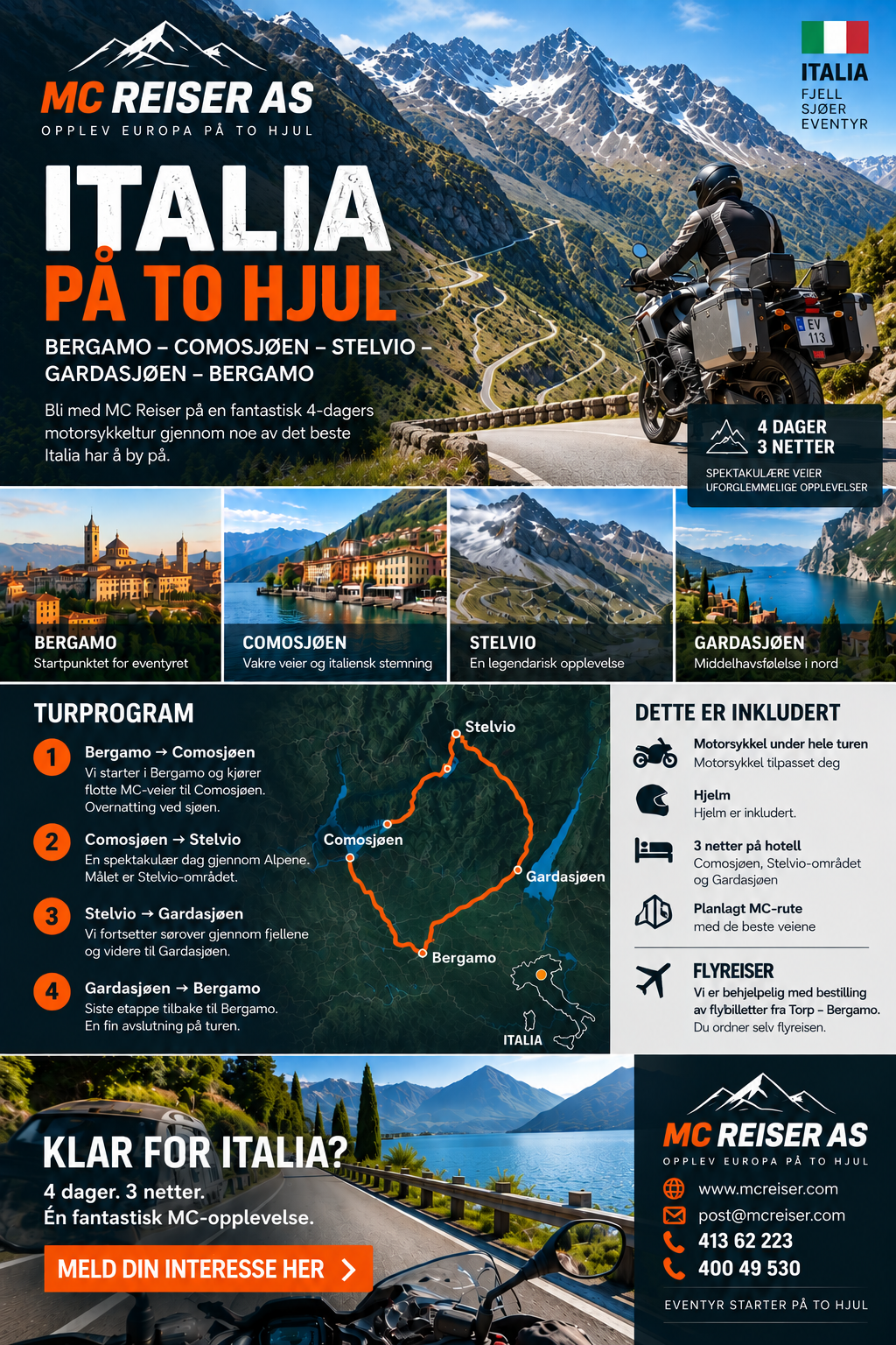 MC Reiser Italia på to hjul – flyer